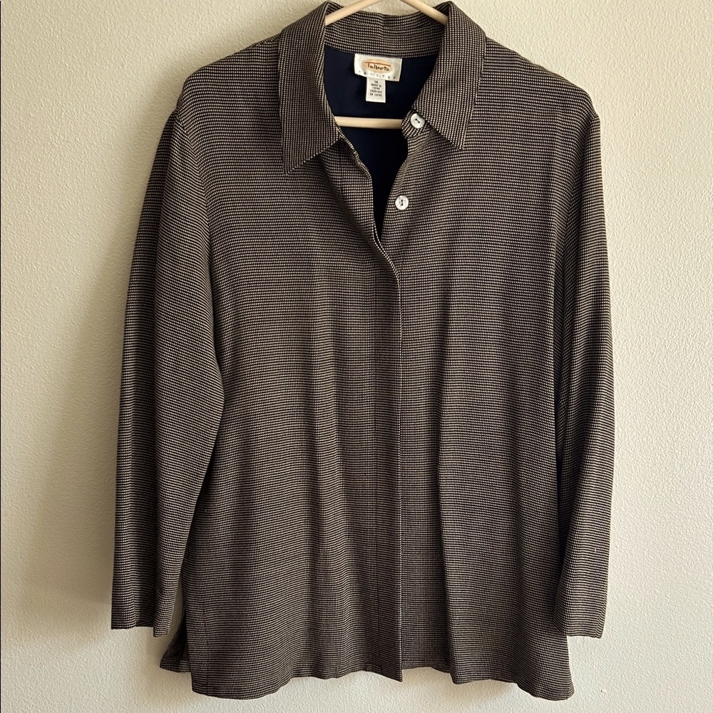 Super Sharp Black/Cream Textured Pattern Rayon/Wo… - image 7